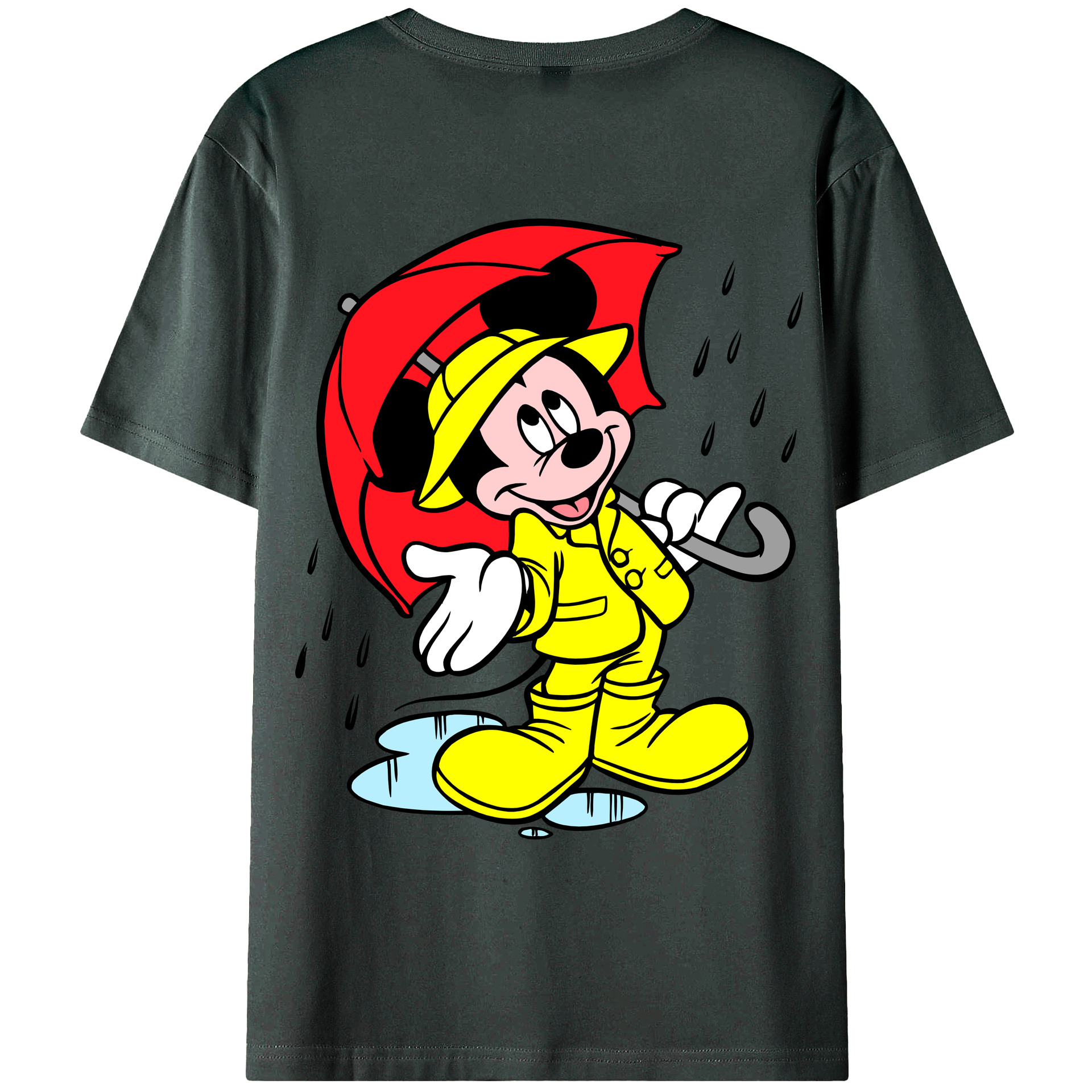 ミッキーマウス Mickey Mouse 綿100％ メンズ半袖Tシャツ（バックプリント） 通気性